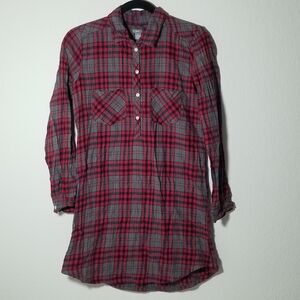 Aerie Red and Gray Plaid Shirt
